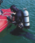 Preview: Schlauchboot-Badeleiter mit Unterwasser-Plattform